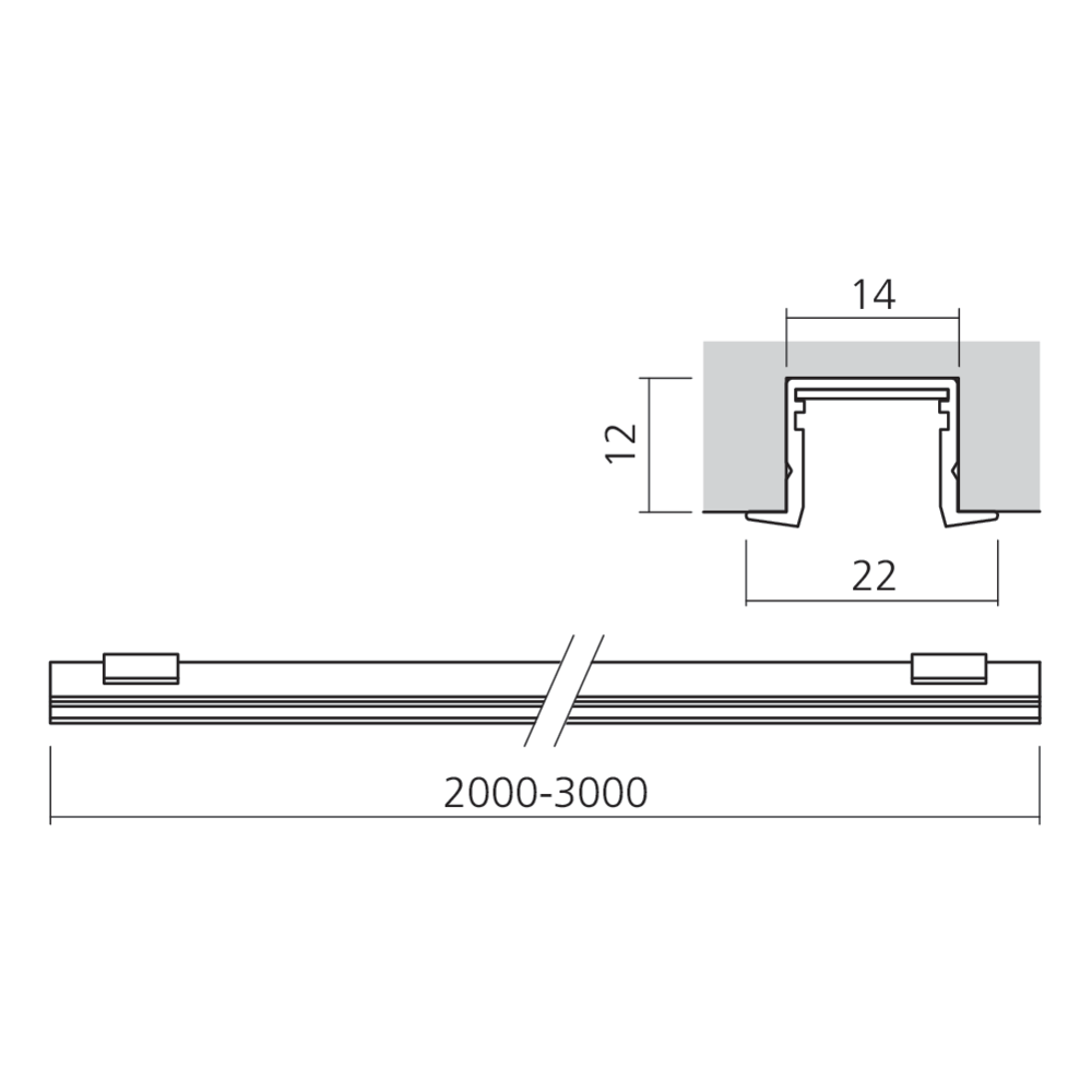 Rail électrifié Maxirail à encastrer