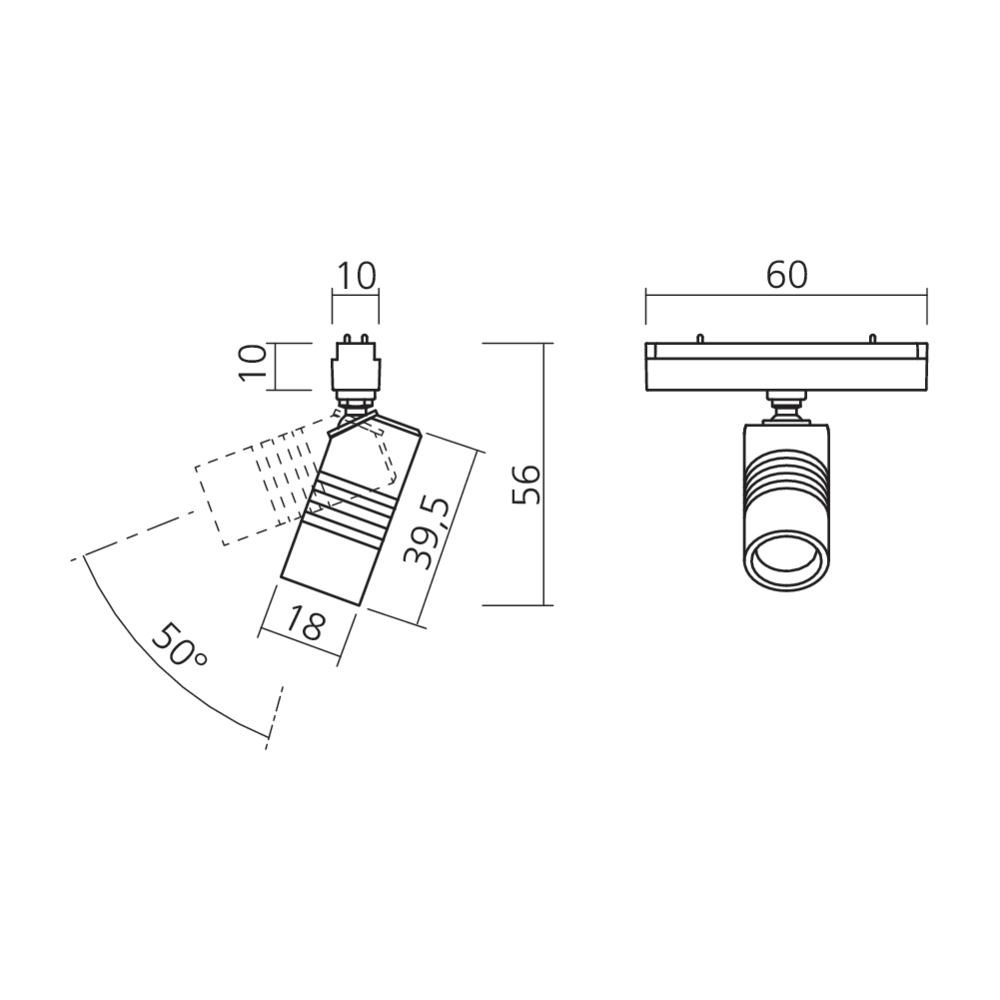 Spot LED 24 V 2 W pour Maxirail