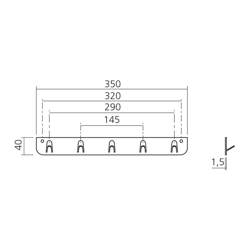 Crochets K-Line side fixation murale