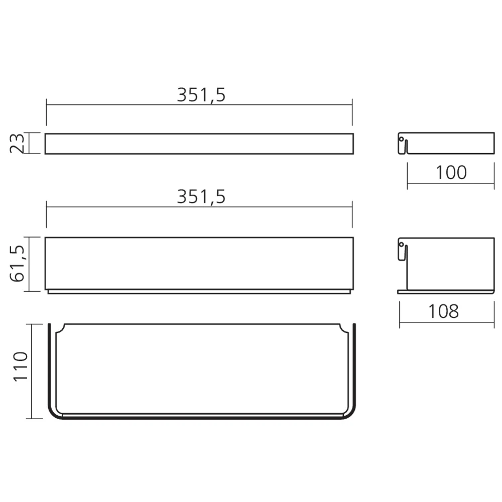 Tablette avec bordure K-Line side