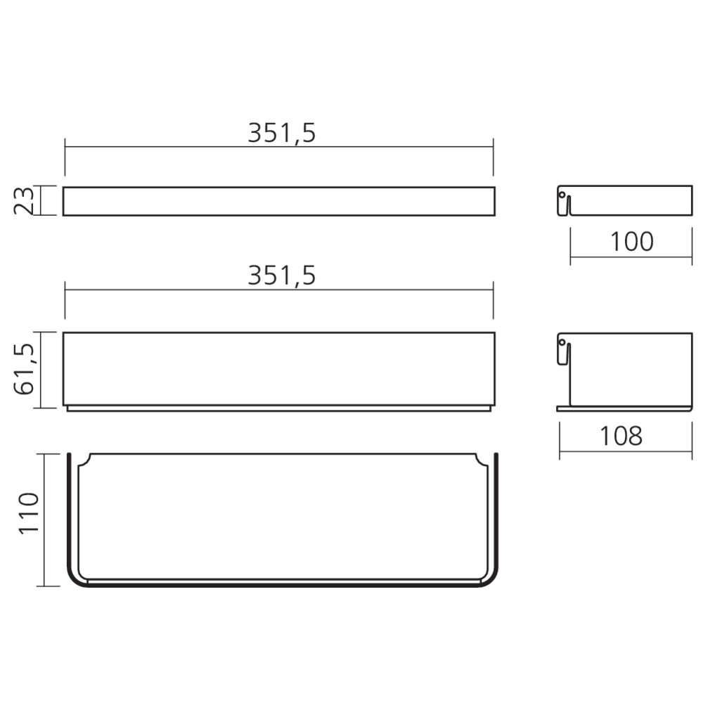 Tablette avec bordure K-Line side