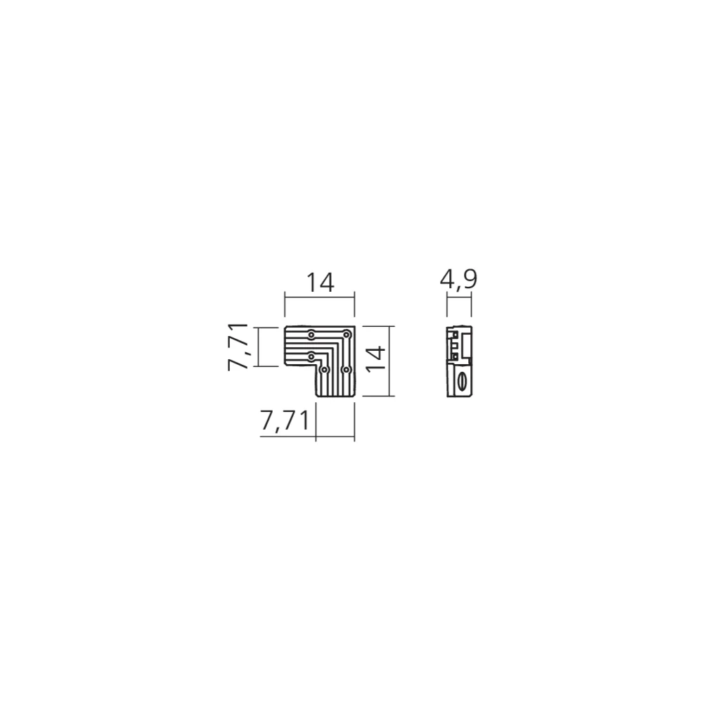Angle 90° pour réglette Line