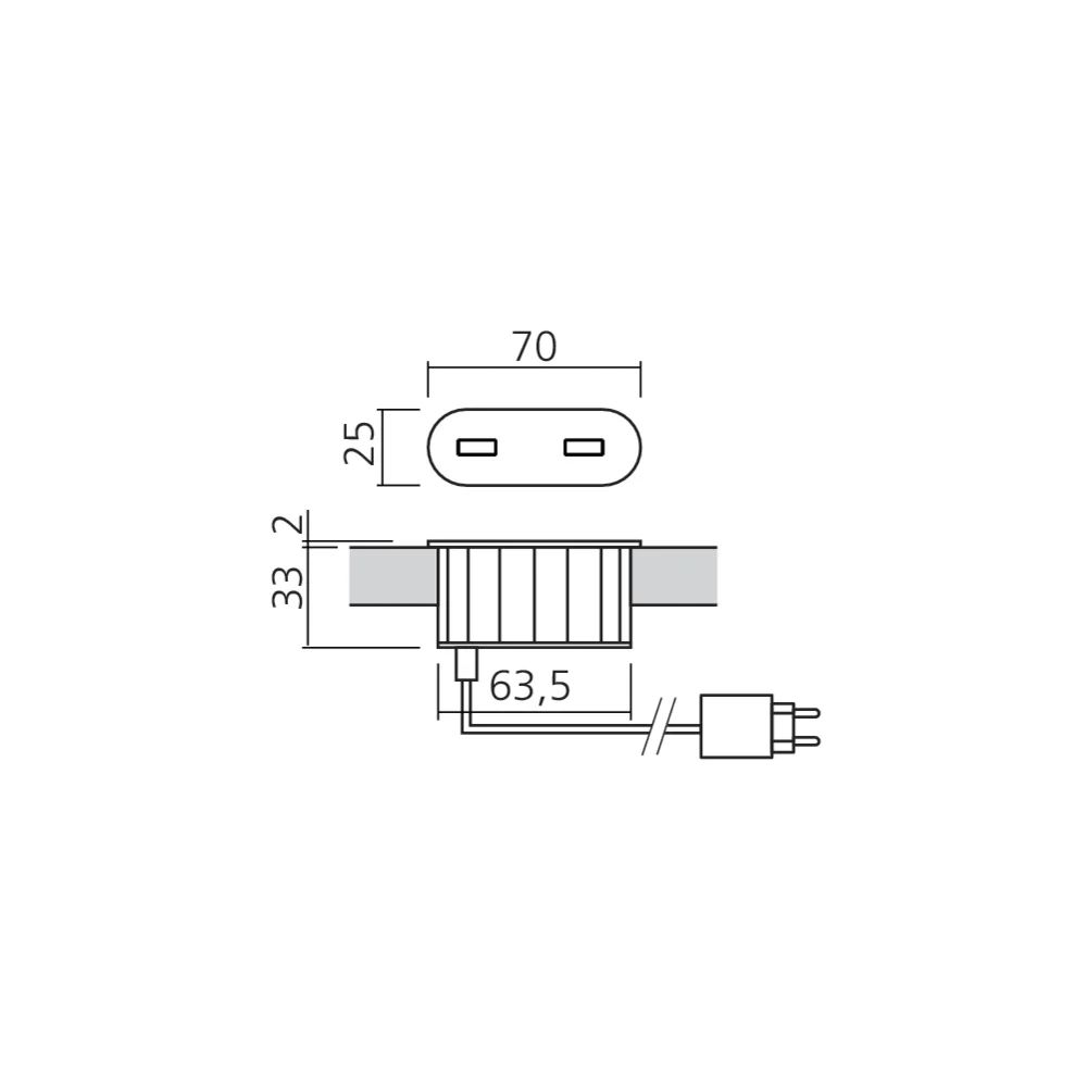 Mini bloc prises USB A+C ovale