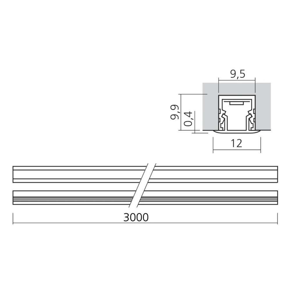 Réglette LED recoupable Line avec diffuseur à recouvrement 24 V