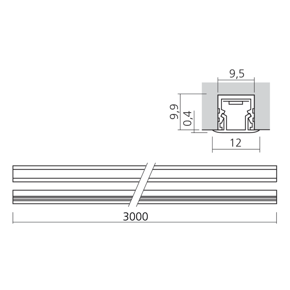 Réglette LED recoupable Line avec diffuseur à recouvrement 24 V