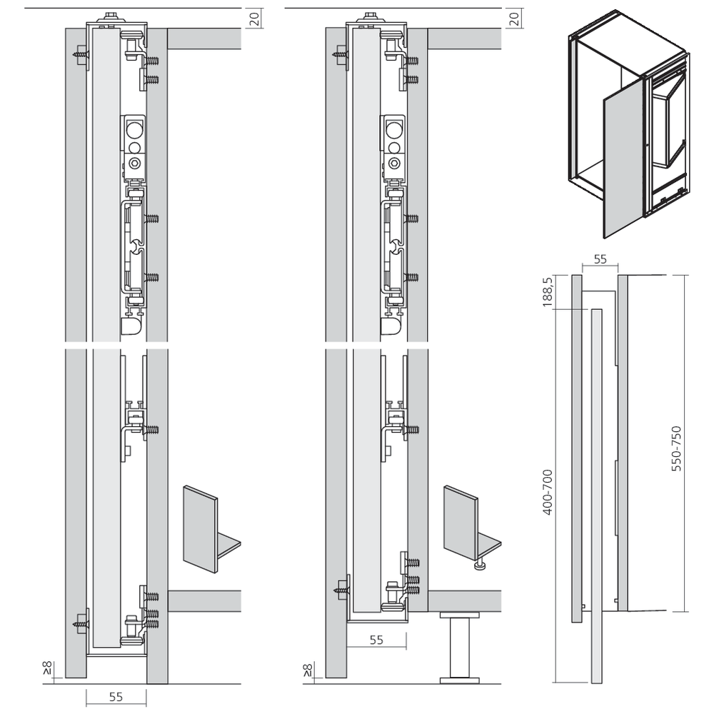 Garniture 1 porte bois PB15