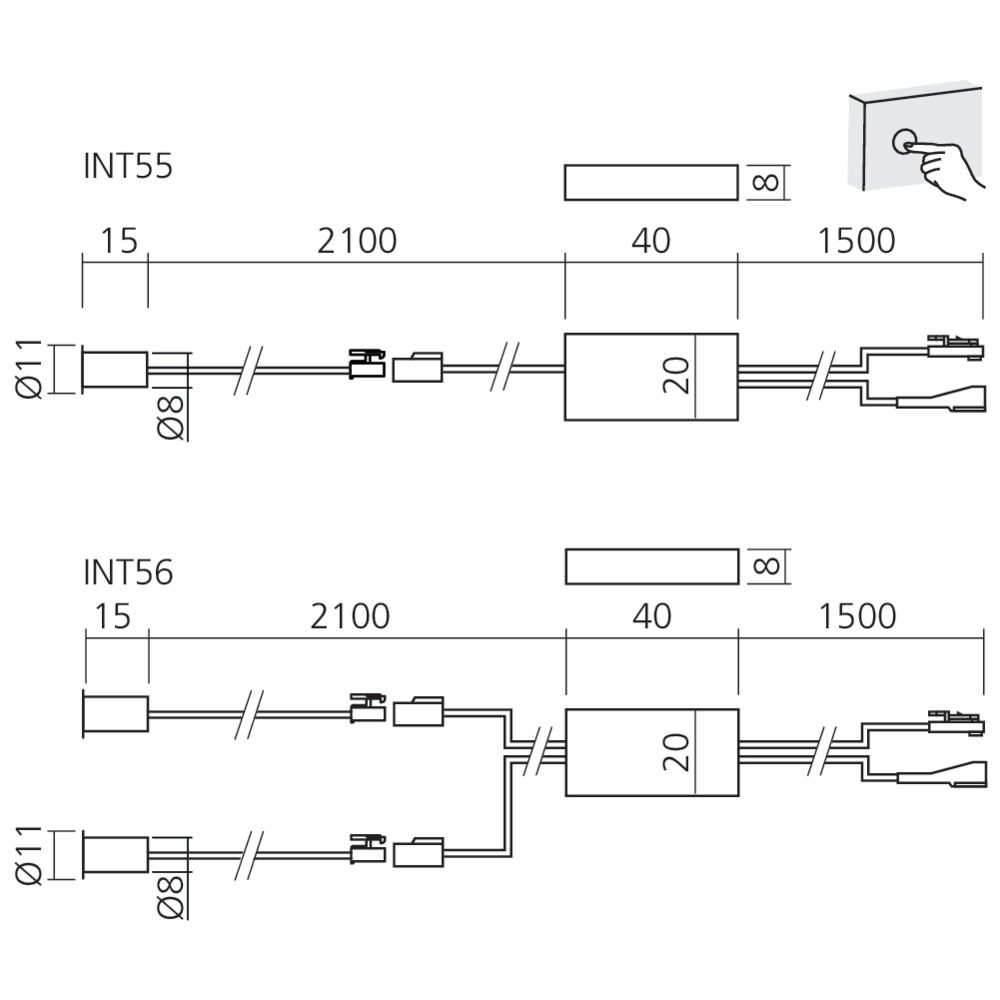 Interrupteur tactile filaire Power System
