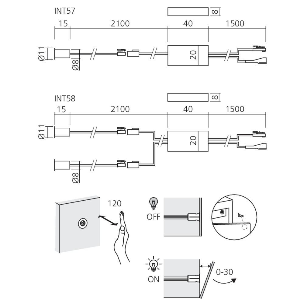 Interrupteur infrarouge filaire Power System