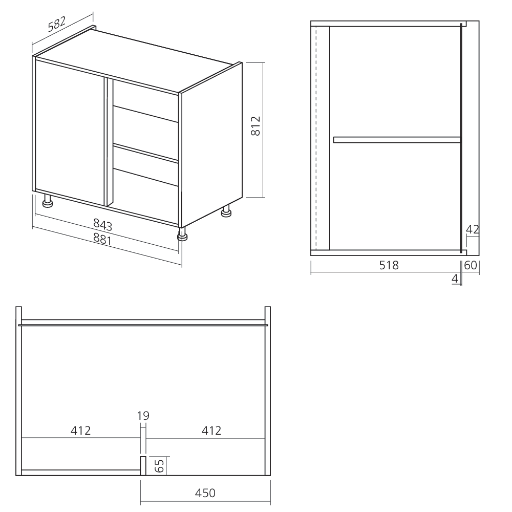 Caisson bas d'angle