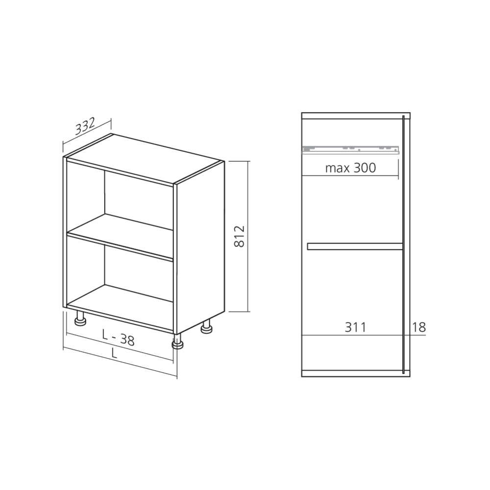 Caisson bas profondeur réduite