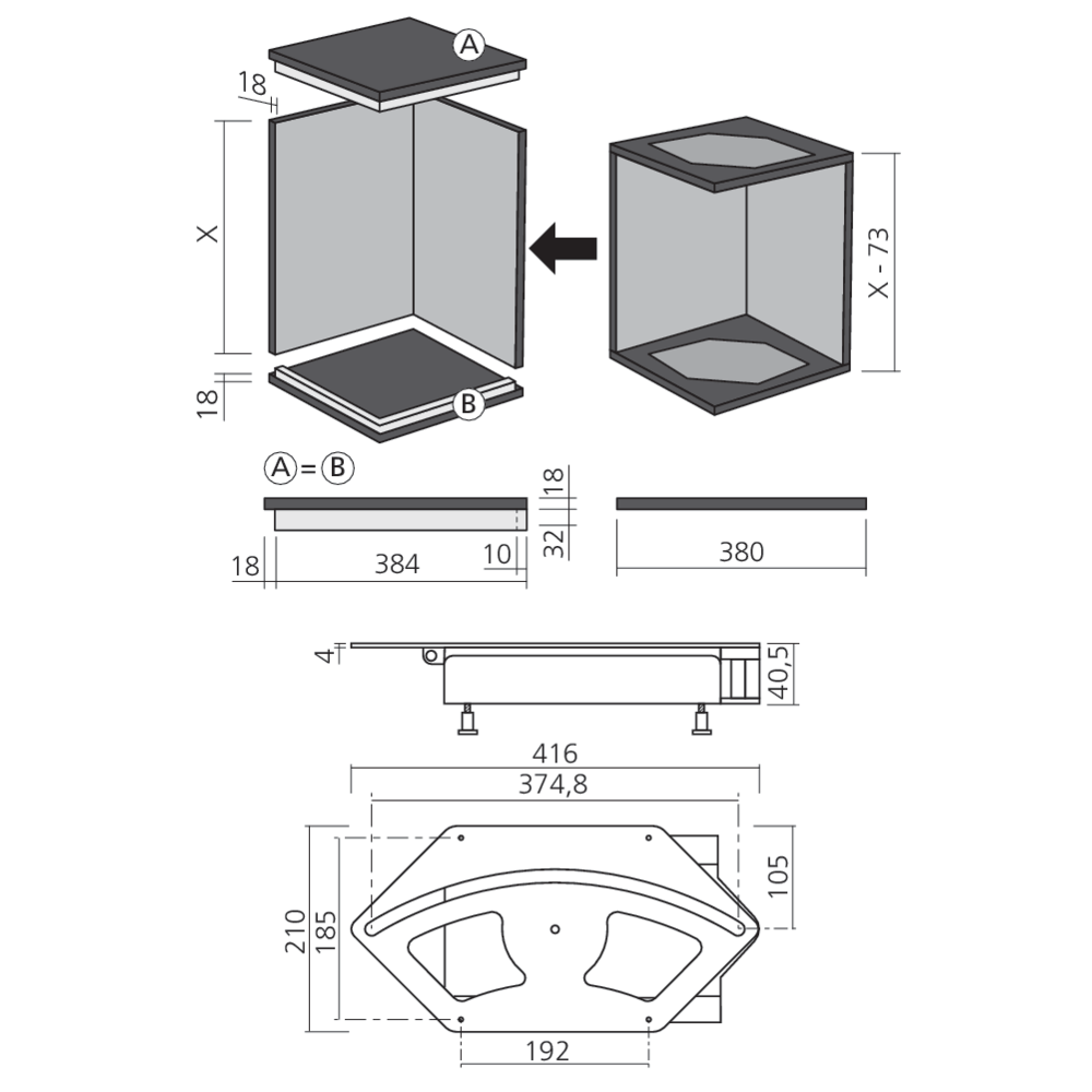Ferrure pivotante AXEL
