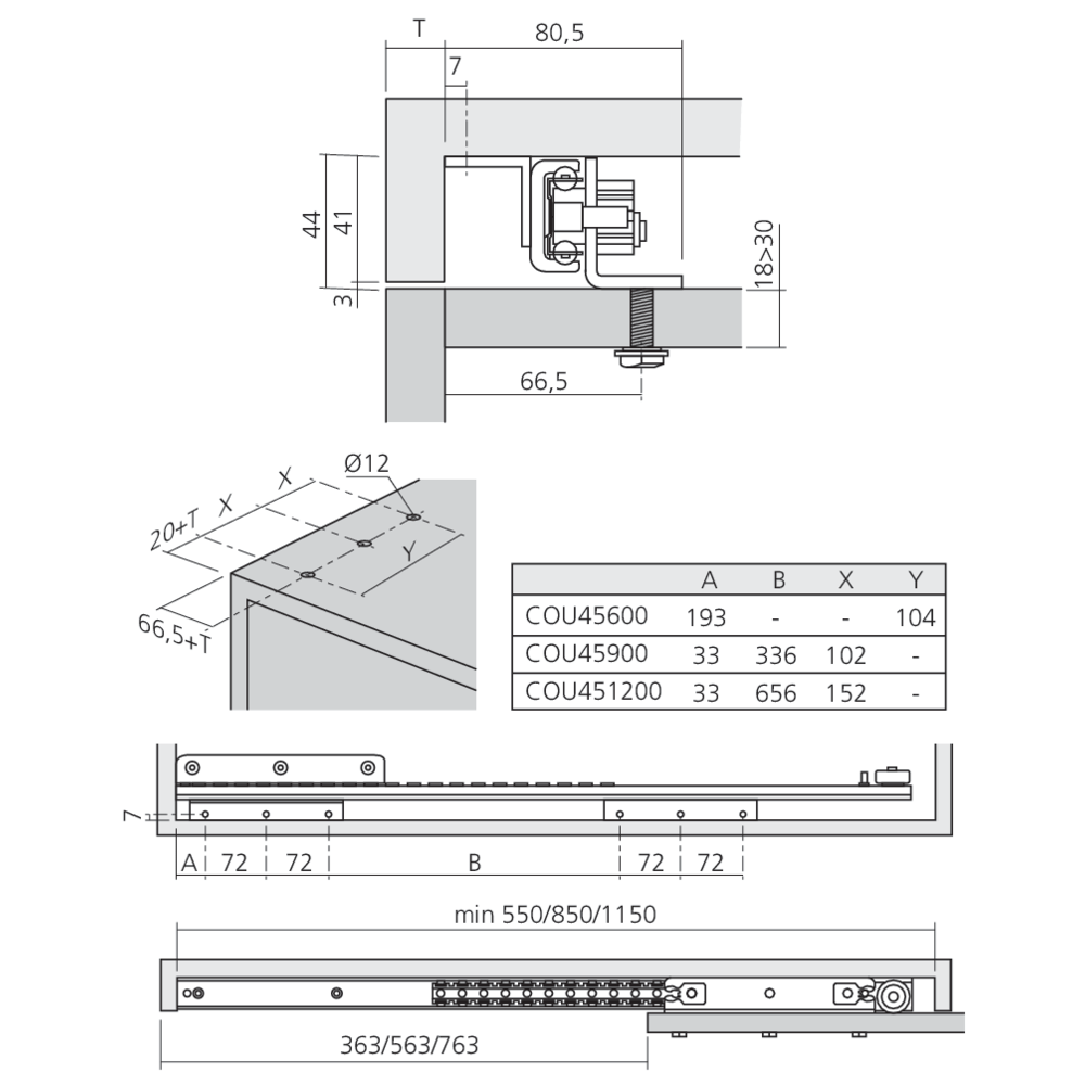 Coulisses de plan de travail SURF