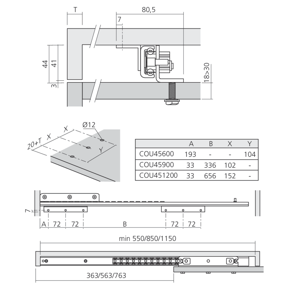Coulisse intermédiaire SURF