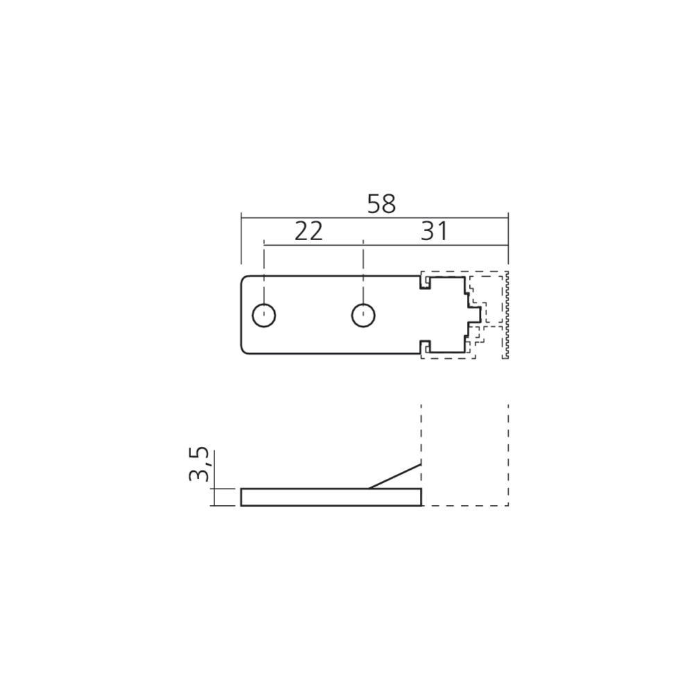 Set de fixation pour traverse recoupable