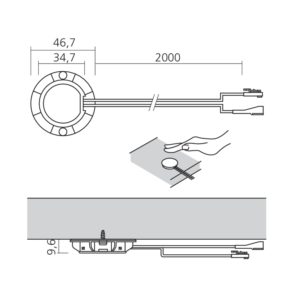 Capteur sensor invisible filaire Power System
