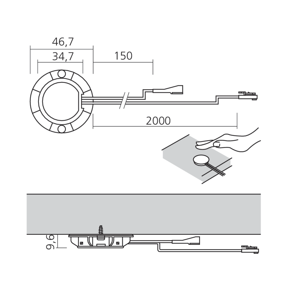 Capteur sensor invisible filaire Power System