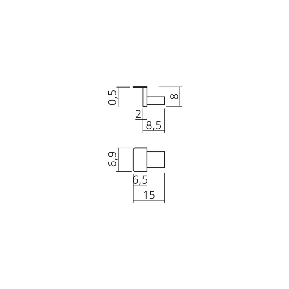Embout pour réglette Line Slim à encastrer