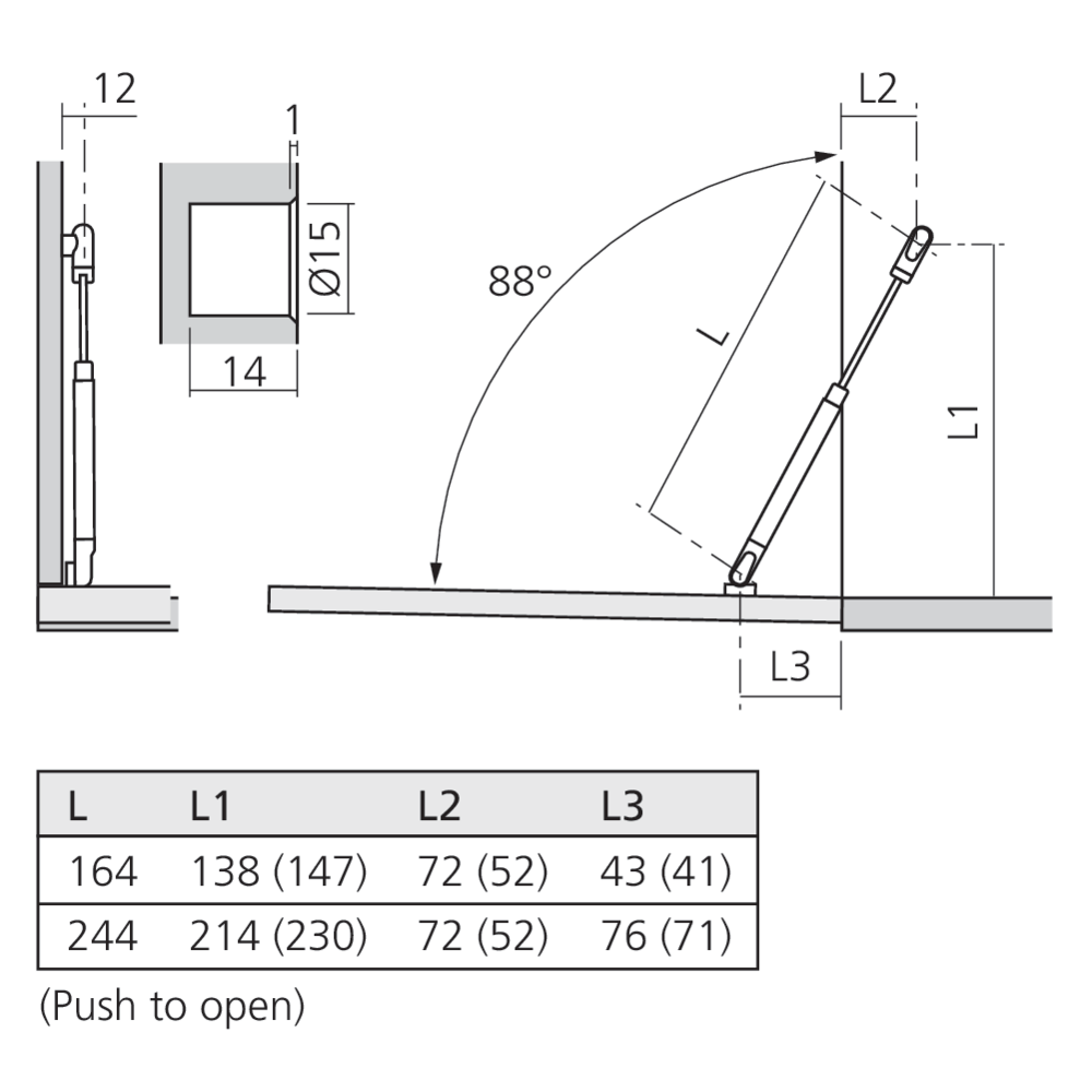 Compas à gaz pour abattant SMOOTH