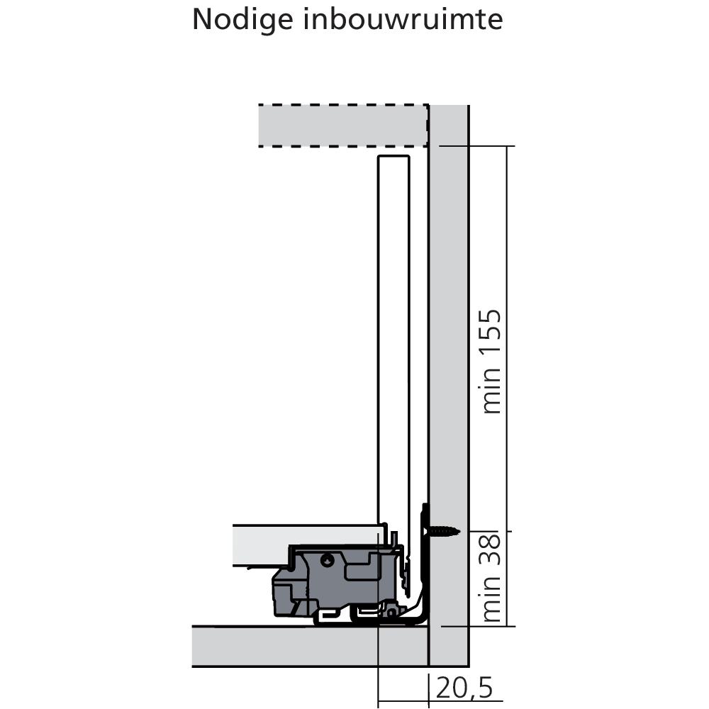 Tiroir à l'anglaise FC avec tube (H : 193 mm)