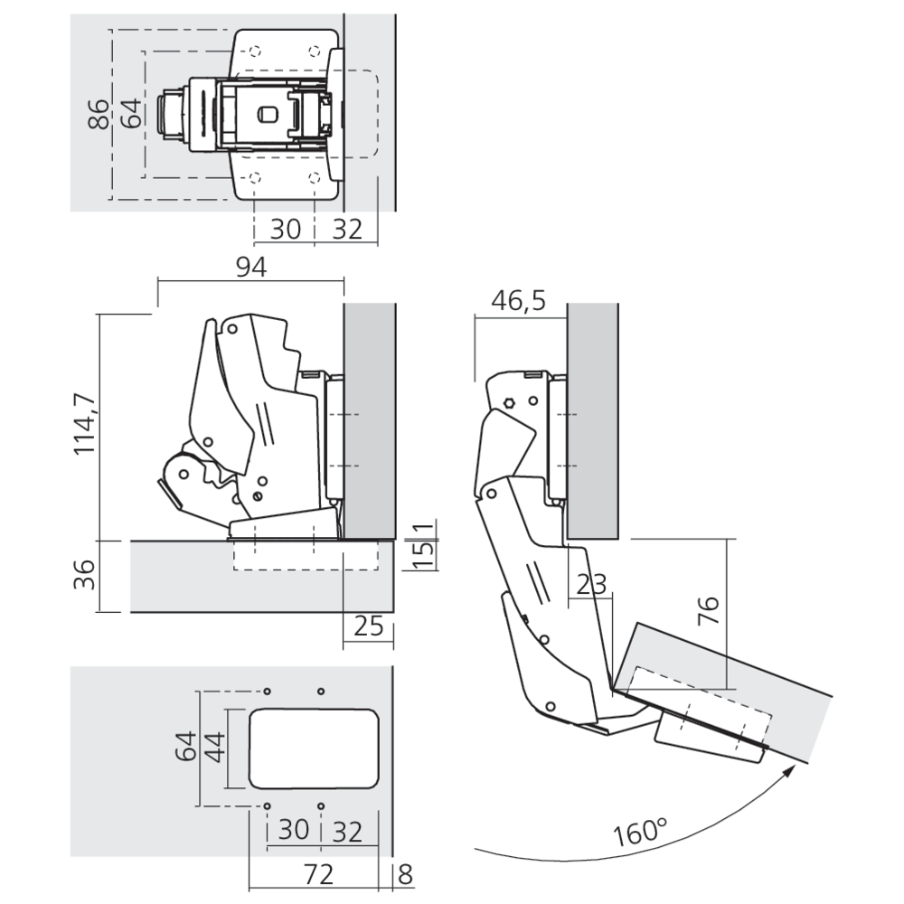 Charnière pour porte lourde 40 kg