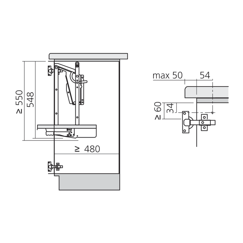 Ferrure de table relevable ChefsTable