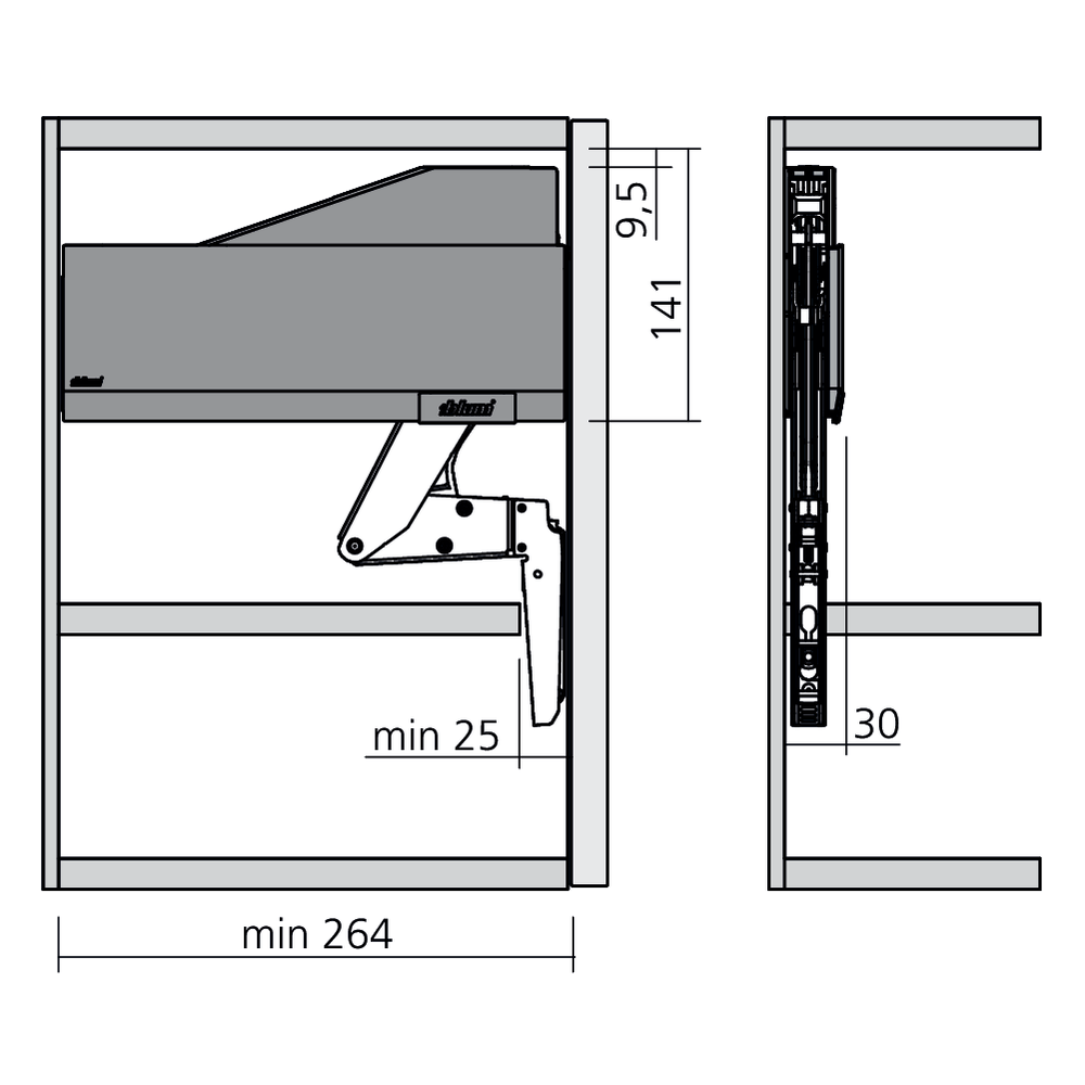 Réservoirs de force AVENTOS HS top fixation eurovis