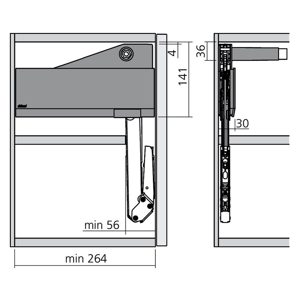 Réservoirs de force AVENTOS HL top fixation eurovis