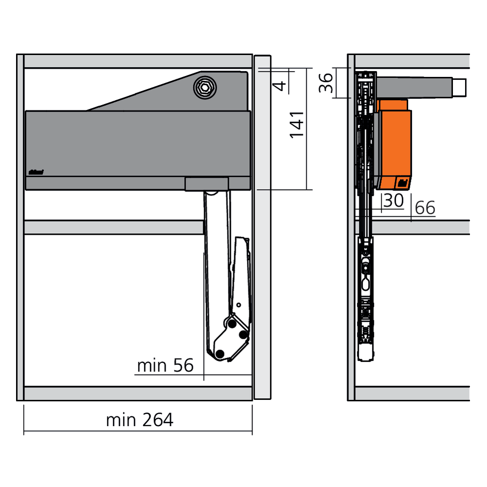 Réservoirs de force SERVO-DRIVE AVENTOS HL top fixation eurovis