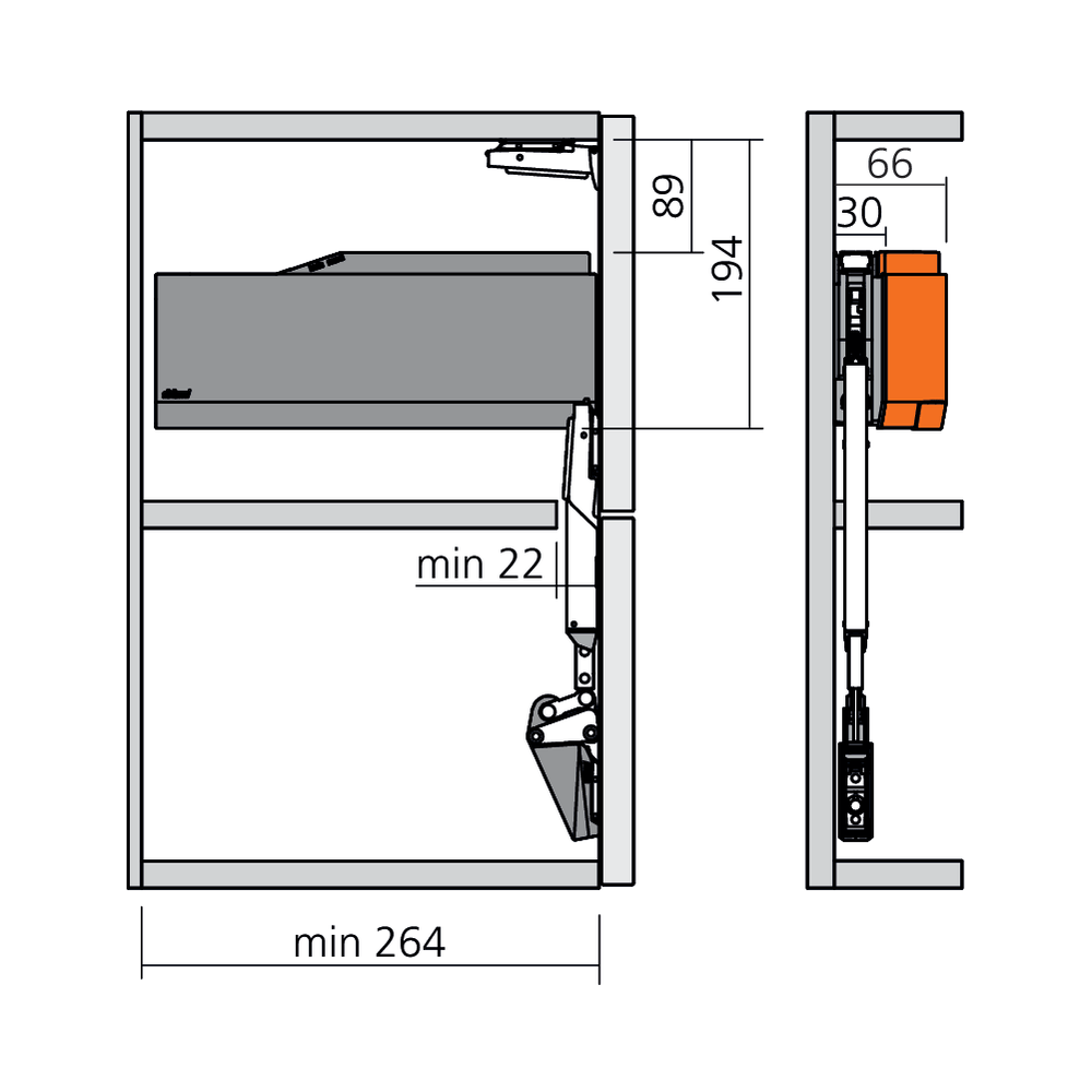 Réservoirs de force SERVO-DRIVE AVENTOS HF top fixation eurovis