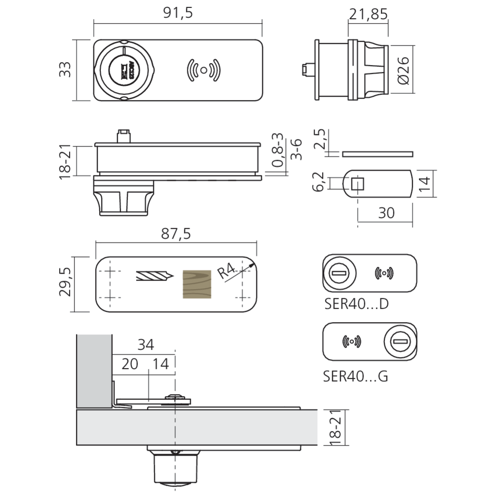 Serrure électronique Verto RFID MIFARE