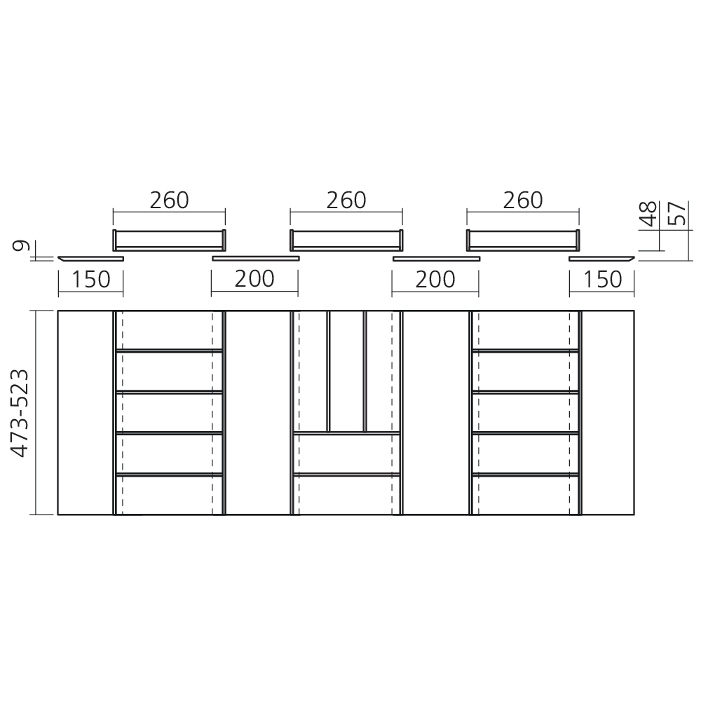 Range-couverts bois ORDO FLEX 1100 - 1200 mm