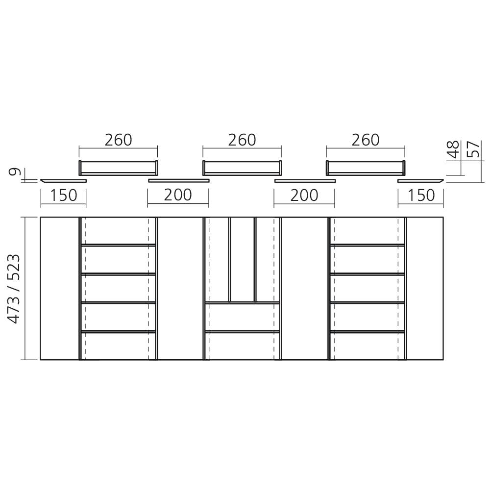 Range-couverts bois ORDO FLEX 1100 - 1200 mm