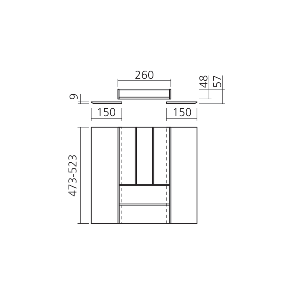 Range-couverts bois ORDO FLEX 400 - 600 mm