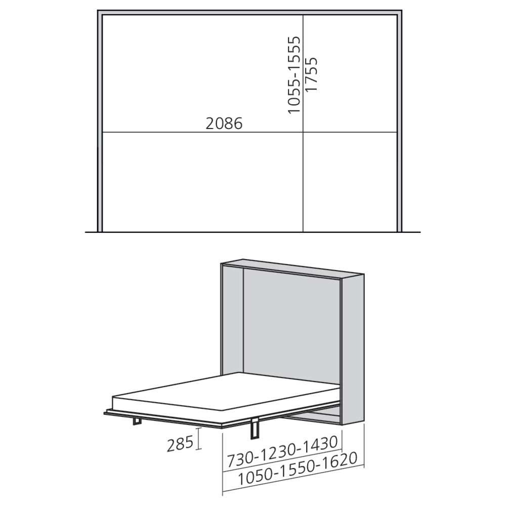 Lit abattable horizontal