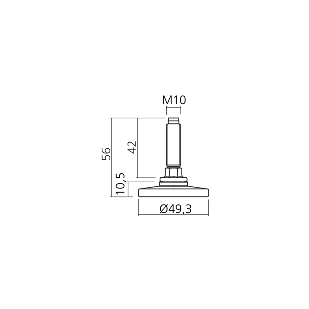 Vérin M10 Ø50 mm