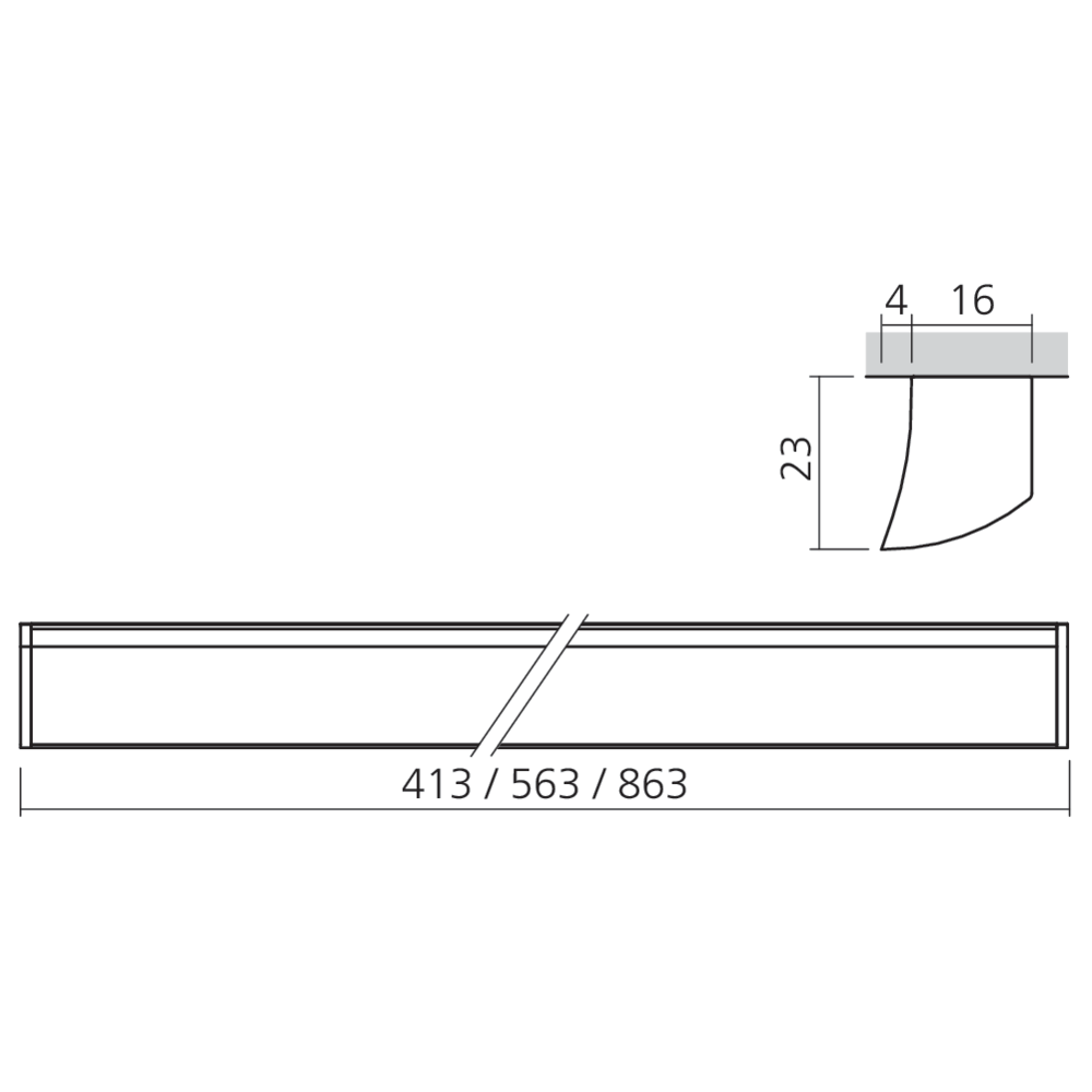 Réglette LED en applique 12 V pour dressing