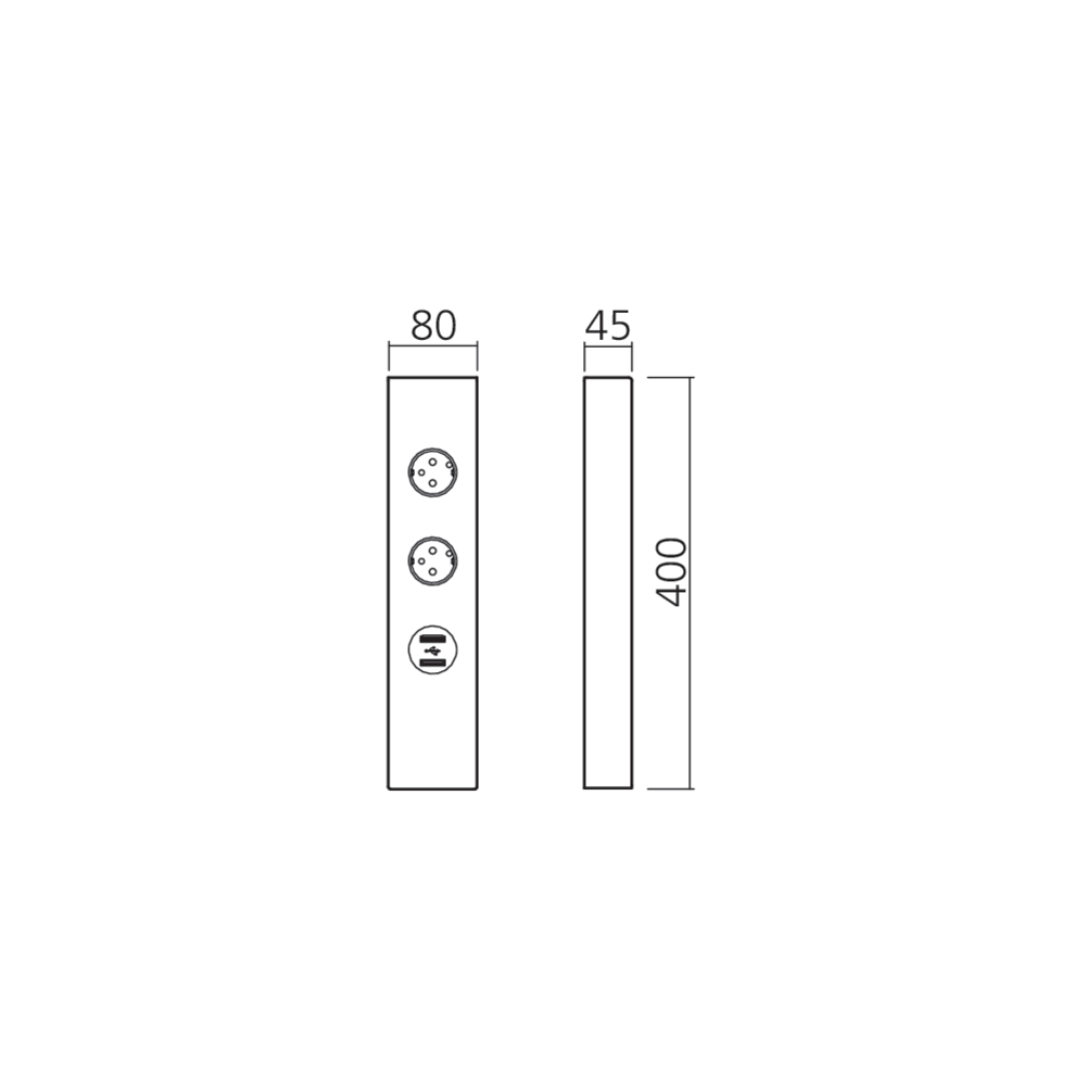 Bloc 2 prises + USB K-Concept
