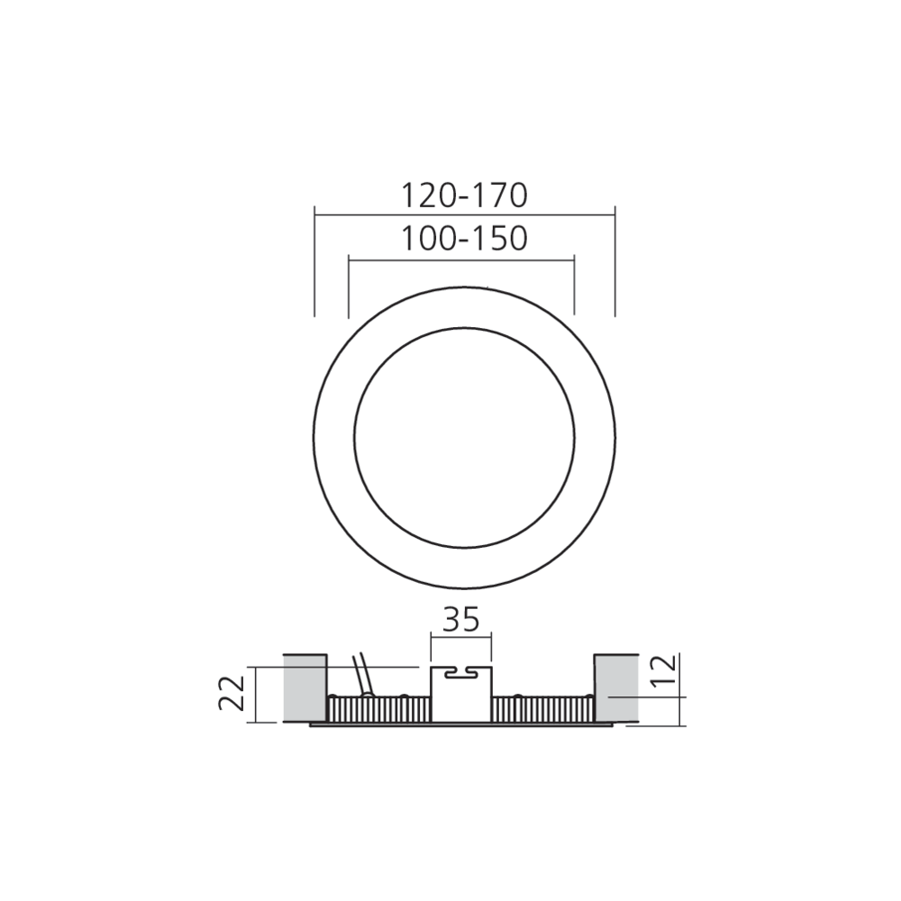 Plafonnier LED rond à encastrer