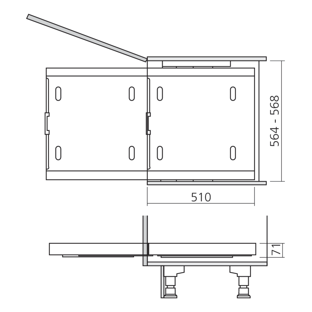Tablette coulissante universelle