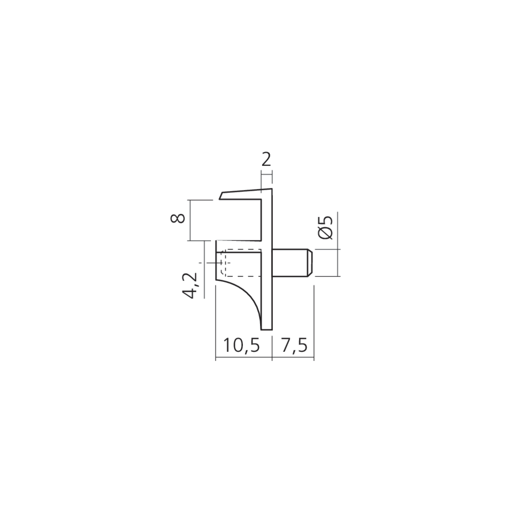 Taquet de glace Ø5 mm