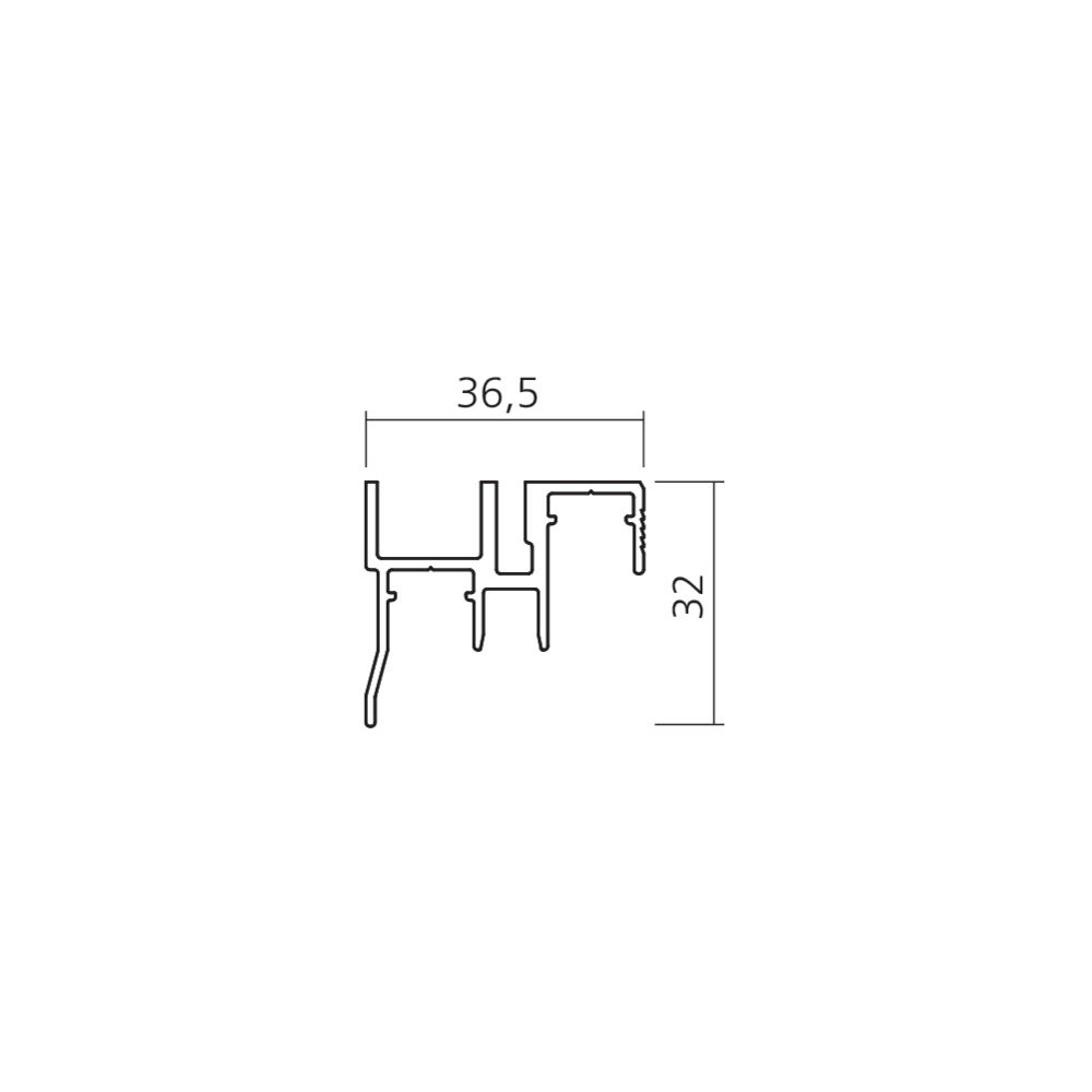 Rail bas double Clipo 26/36 MS