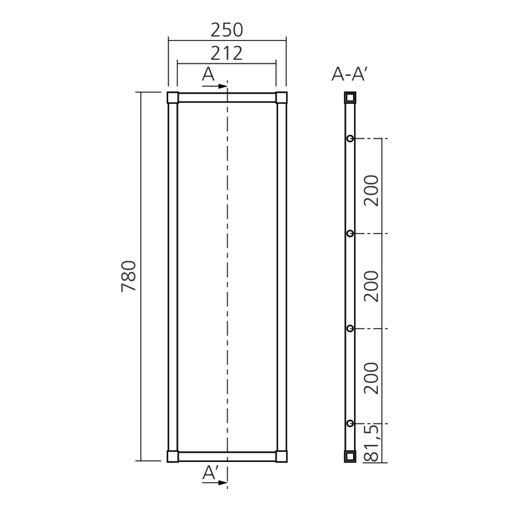 Cadres d'étagère SMART hauteur 780 mm