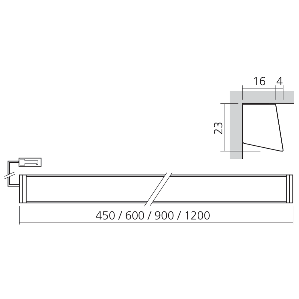Réglette LED en applique 12 V OSAKA