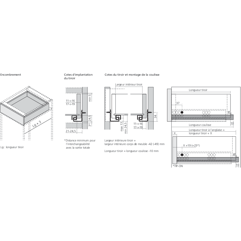 TANDEM 550H charge 30 kg avec BLUMOTION intégré