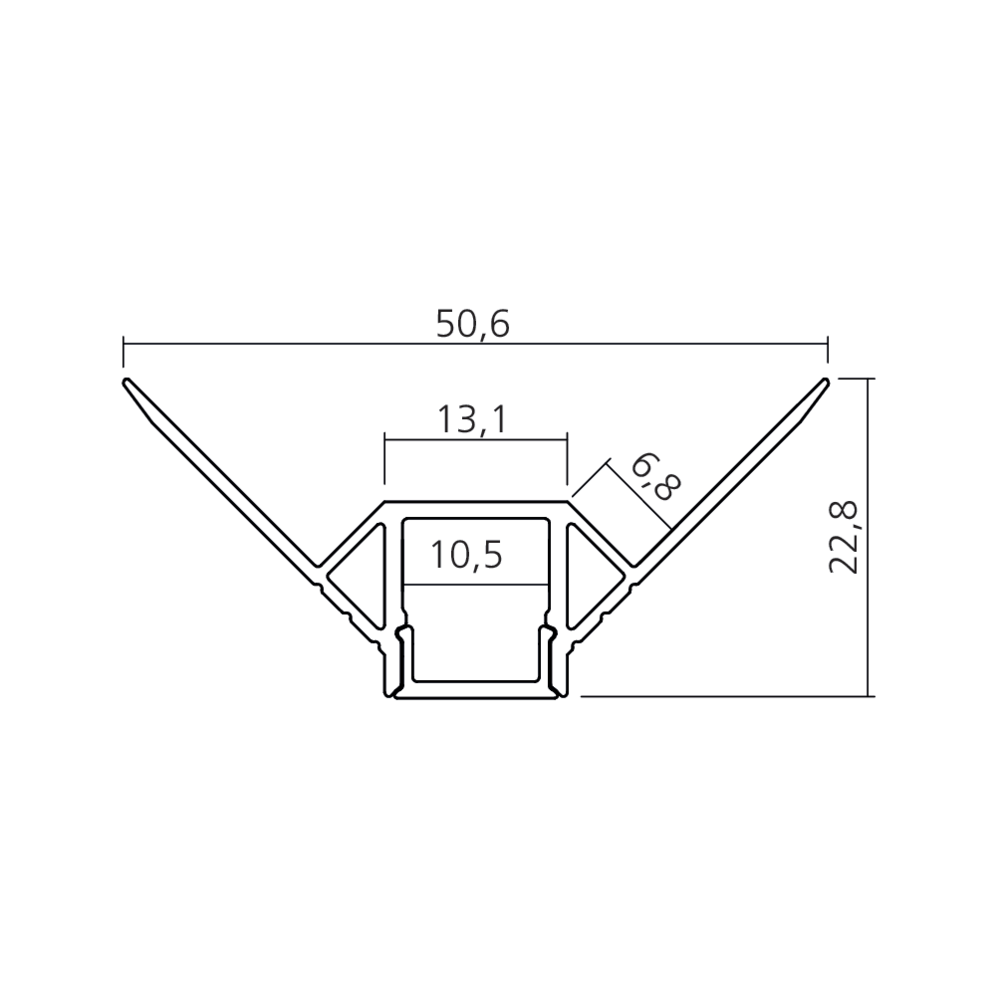 Profil angle interne encastrable pour mur
