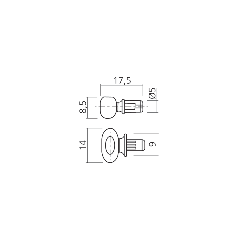 Taquet de glace Ø5 mm