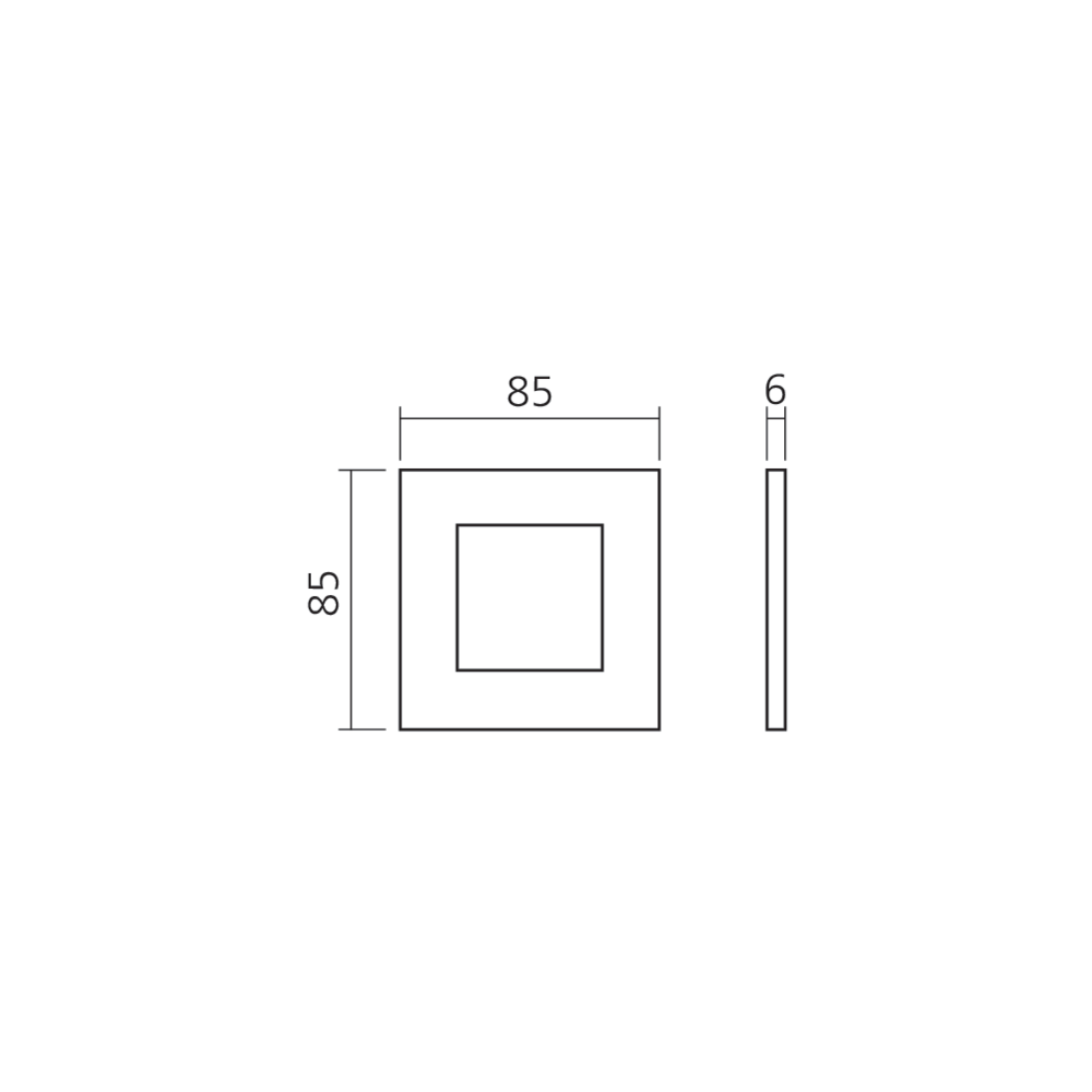 Poignée carrée pour porte coulissante