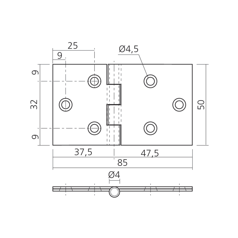 Charnière de table