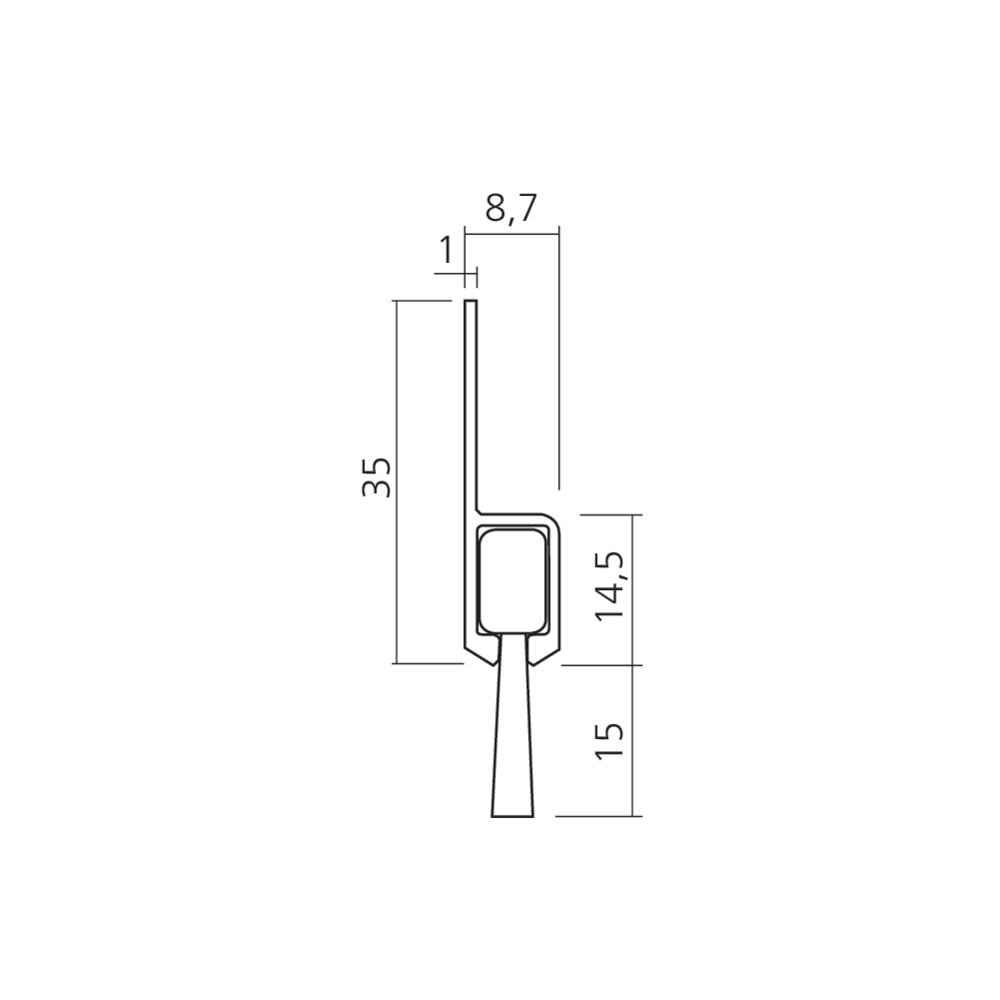 Profil brosse de bas de porte