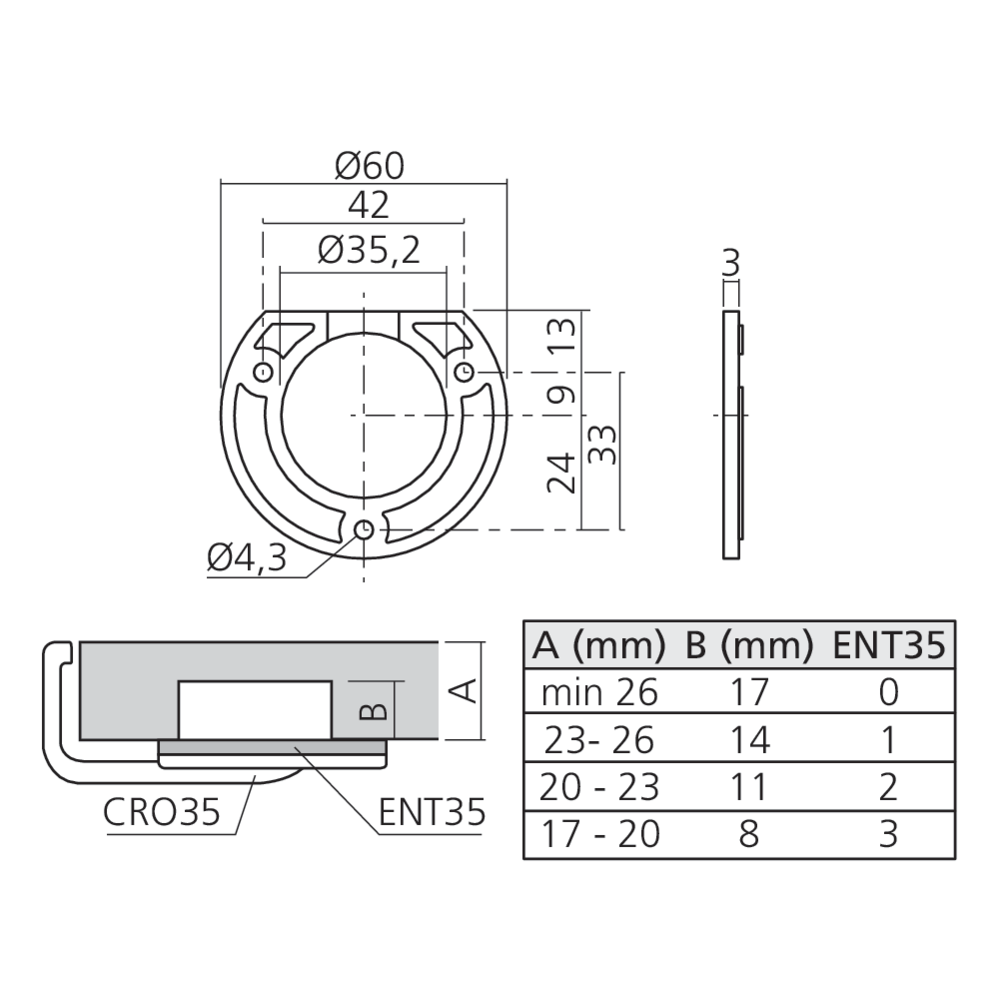 Entretoise pour CRO35